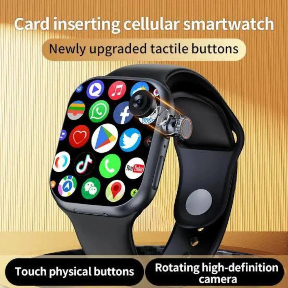 CD20 4G/5G Video Calling Smartwatch for Men & Women with 180° HD Rotating Camera, 2.29” AMOLED Display, SIM Support, Bluetooth Calling, WiFi, Fitness Tracking, Heart Rate Monitor, Multiple Sports Modes & Premium Black Silicone Strap (49MM)